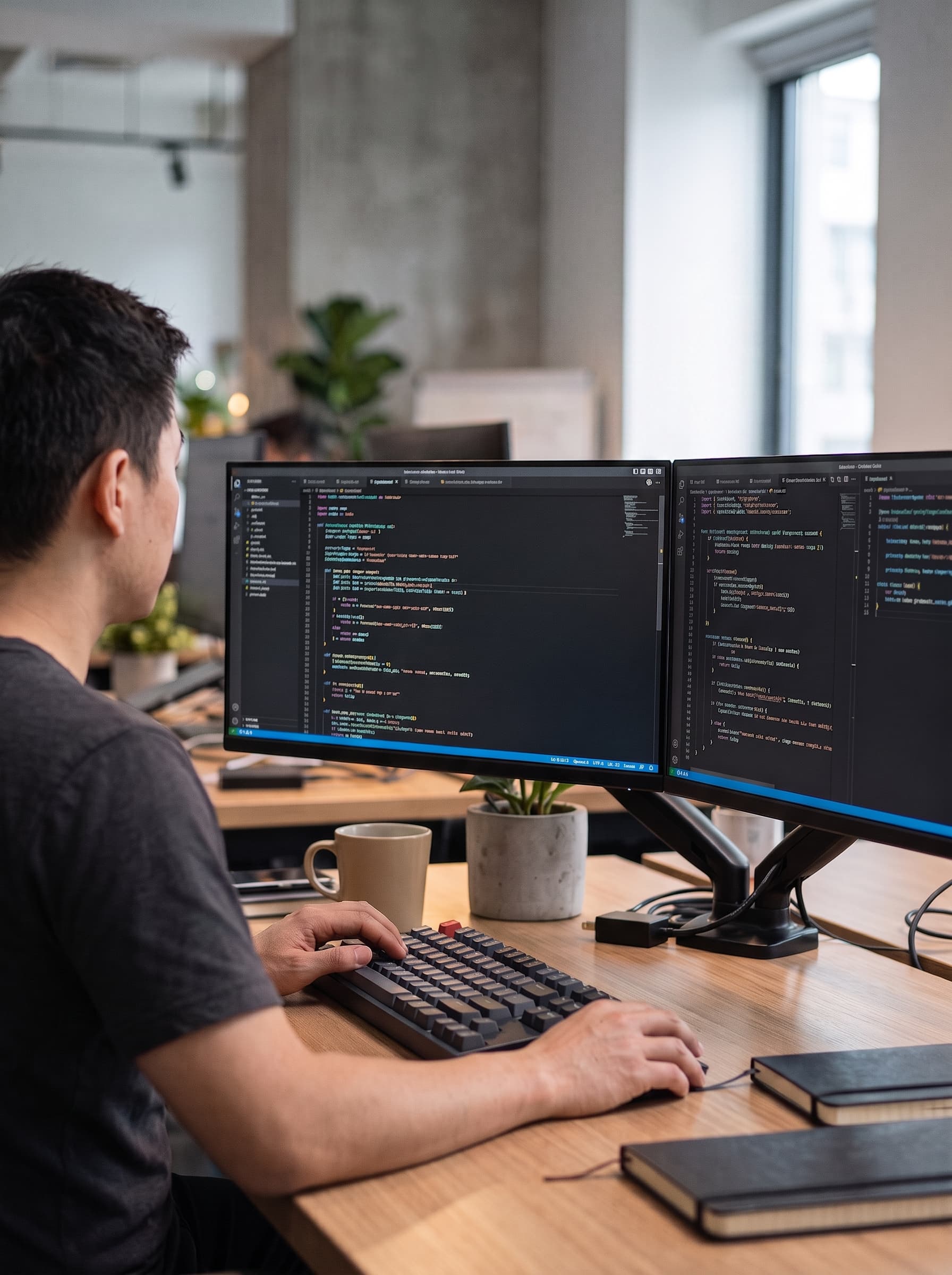 A SkyDeck Labs engineer actively developing software